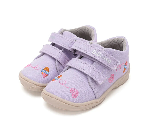 Mädchen Barfuß Mauve Canvas Schuhe D.D.Step