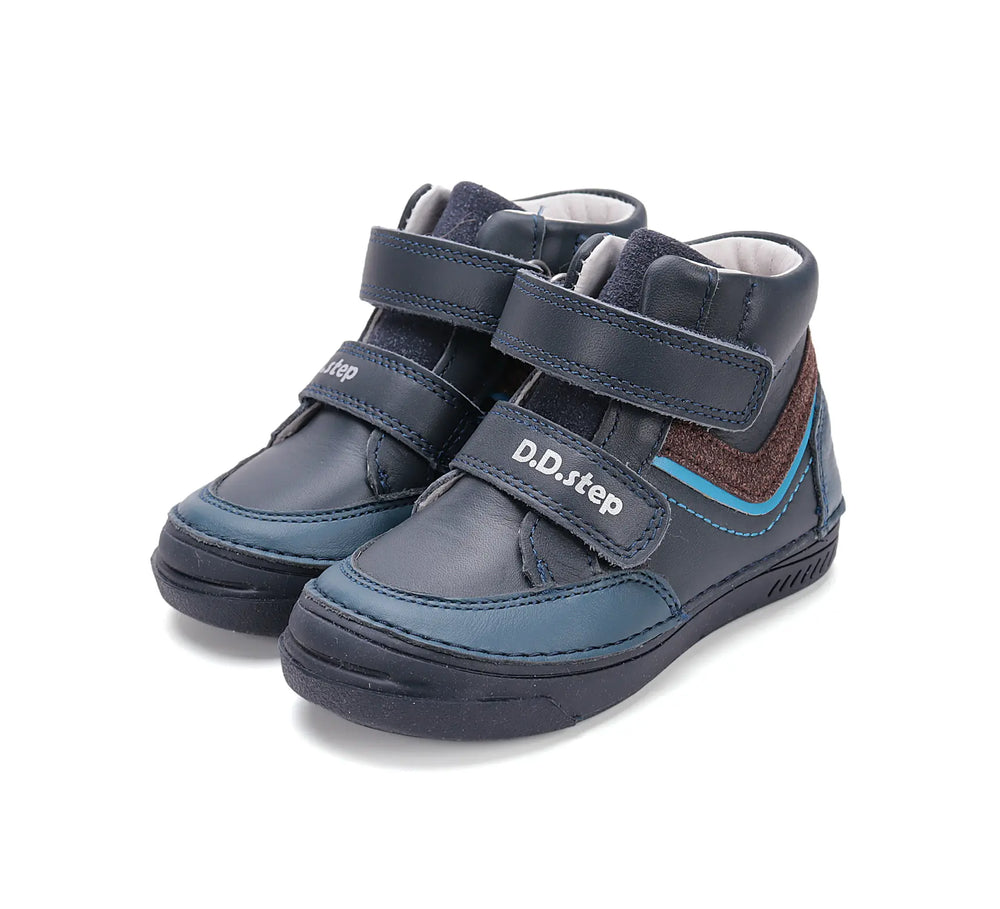 D.D.step Kinder Herbst Jungen Lederschuhe Königsblau