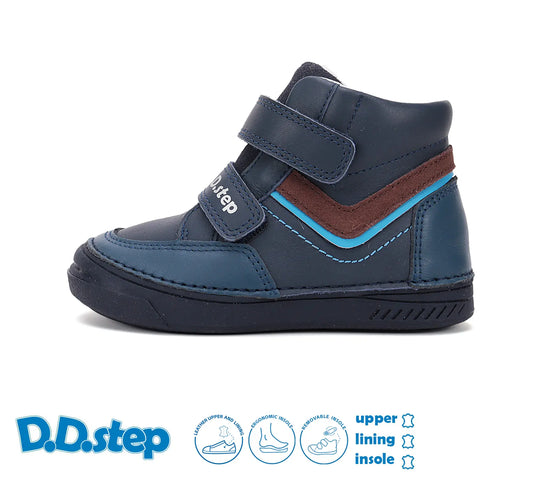 Kinder Herbst Jungen Lederschuhe Königsblau D.D.step ddstep