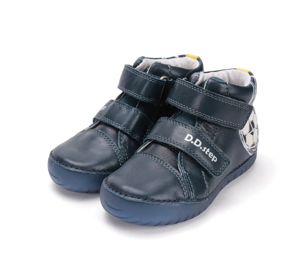 D.D.step Kinder Herbst Fluoreszierend Jungen Lederschuhe Königsblau