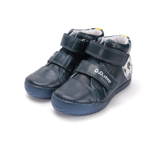 D.D.step Kinder Herbst Fluoreszierend Jungen Lederschuhe Königsblau