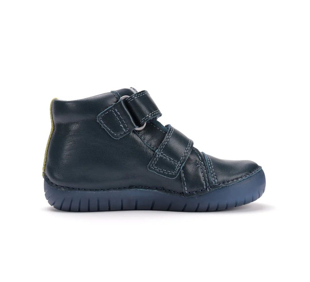 D.D.step Kinder Herbst Fluoreszierend Jungen Lederschuhe Königsblau