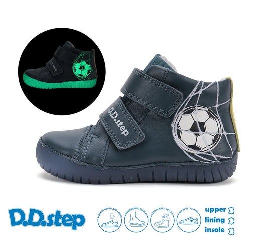 D.D.step Kinder Herbst Fluoreszierend Jungen Lederschuhe Königsblau