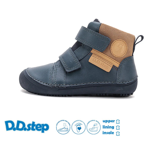 Kinder Barfuß Herbst Jungen Lederschuhe Königsblau D.D.step ddstep