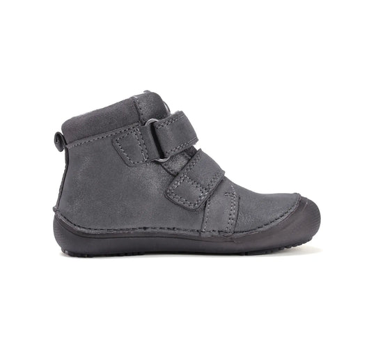 D.D.step Kinder Barfuß Herbst Fluoreszierend Mädchen Lederschuhe Dunkelgrau