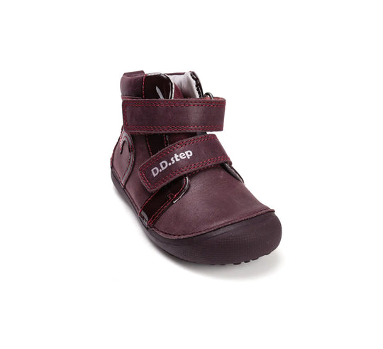 Kinder Barfuß Herbst Mädchen Lederschuhe Himbeerrot D.D.step ddstep