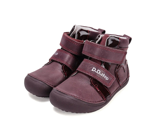 Kinder Barfuß Herbst Mädchen Lederschuhe Himbeerrot D.D.step ddstep
