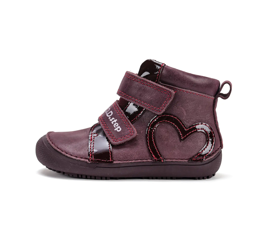 Kinder Barfuß Herbst Mädchen Lederschuhe Himbeerrot D.D.step ddstep