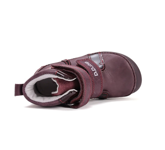 Kinder Barfuß Herbst Mädchen Lederschuhe Himbeerrot D.D.step ddstep
