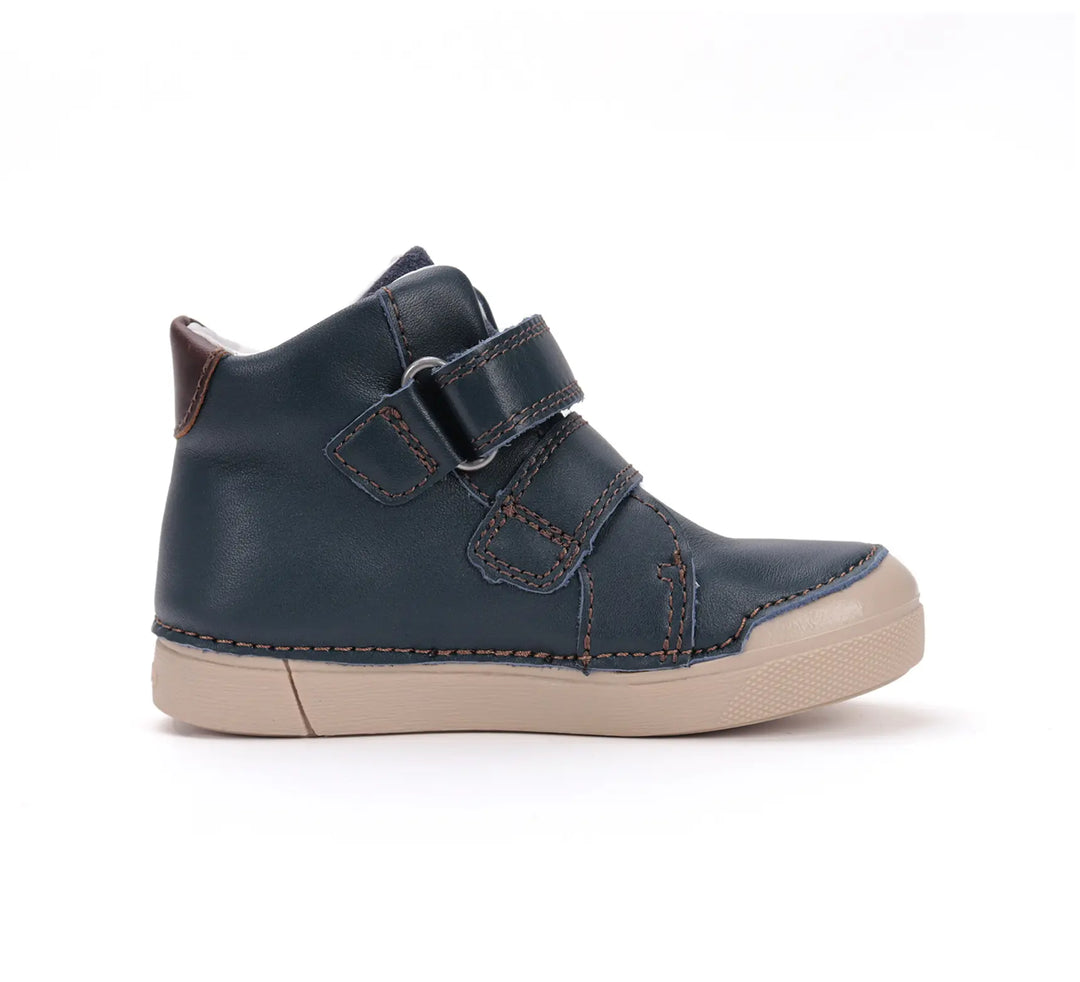 D.D.step Kinder Herbst LED blinkend Jungen Lederschuhe Königsblau
