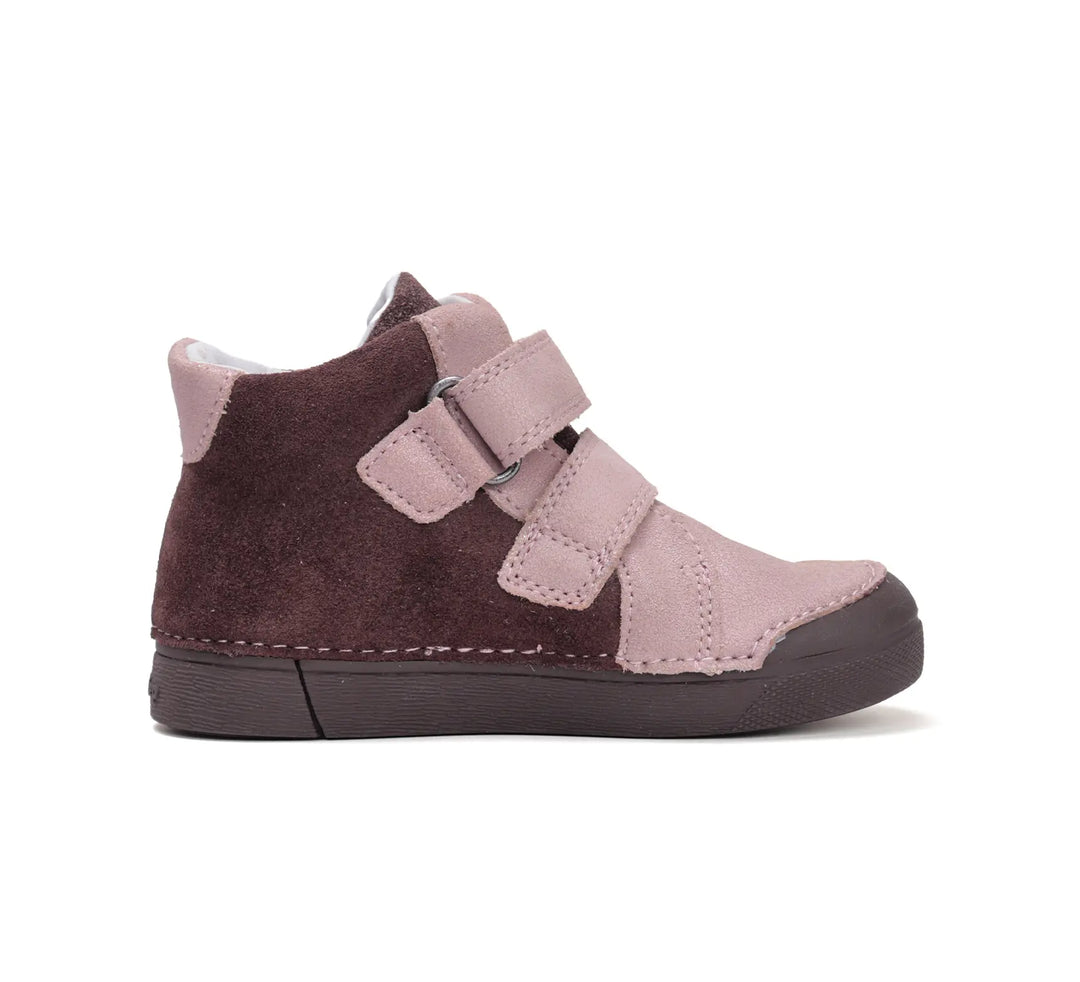 D.D.step Kinder Herbst LED blinkend Mädchen Lederschuhe Schokobraun