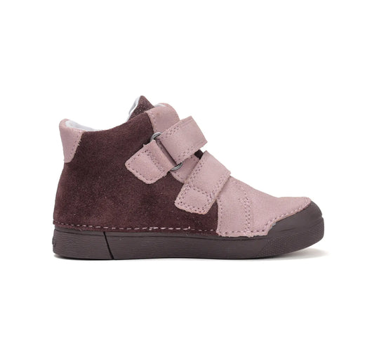 D.D.step Kinder Herbst LED blinkend Mädchen Lederschuhe Schokobraun
