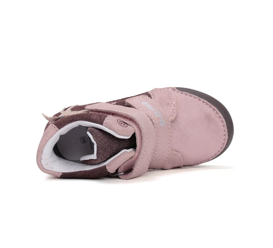 D.D.step Kinder Herbst LED blinkend Mädchen Lederschuhe Schokobraun