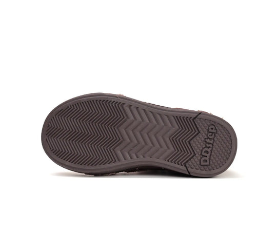 D.D.step Kinder Herbst LED blinkend Mädchen Lederschuhe Schokobraun