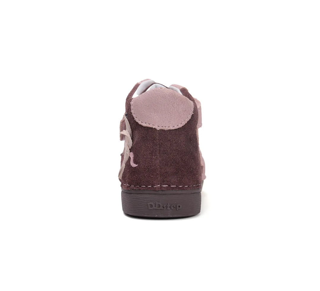 D.D.step Kinder Herbst LED blinkend Mädchen Lederschuhe Schokobraun