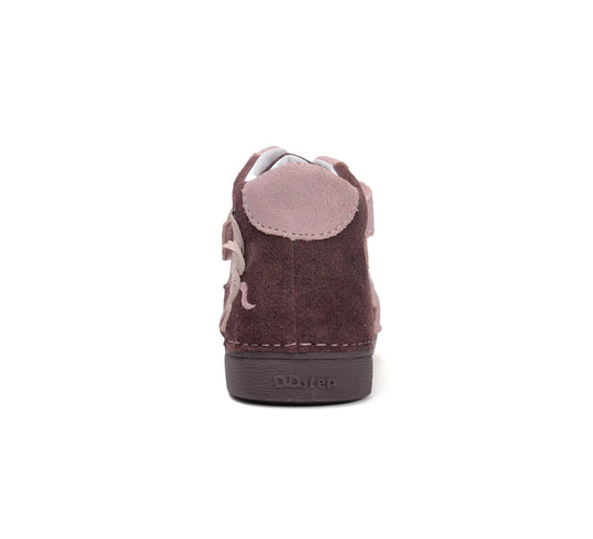 D.D.step Kinder Herbst LED blinkend Mädchen Lederschuhe Schokobraun