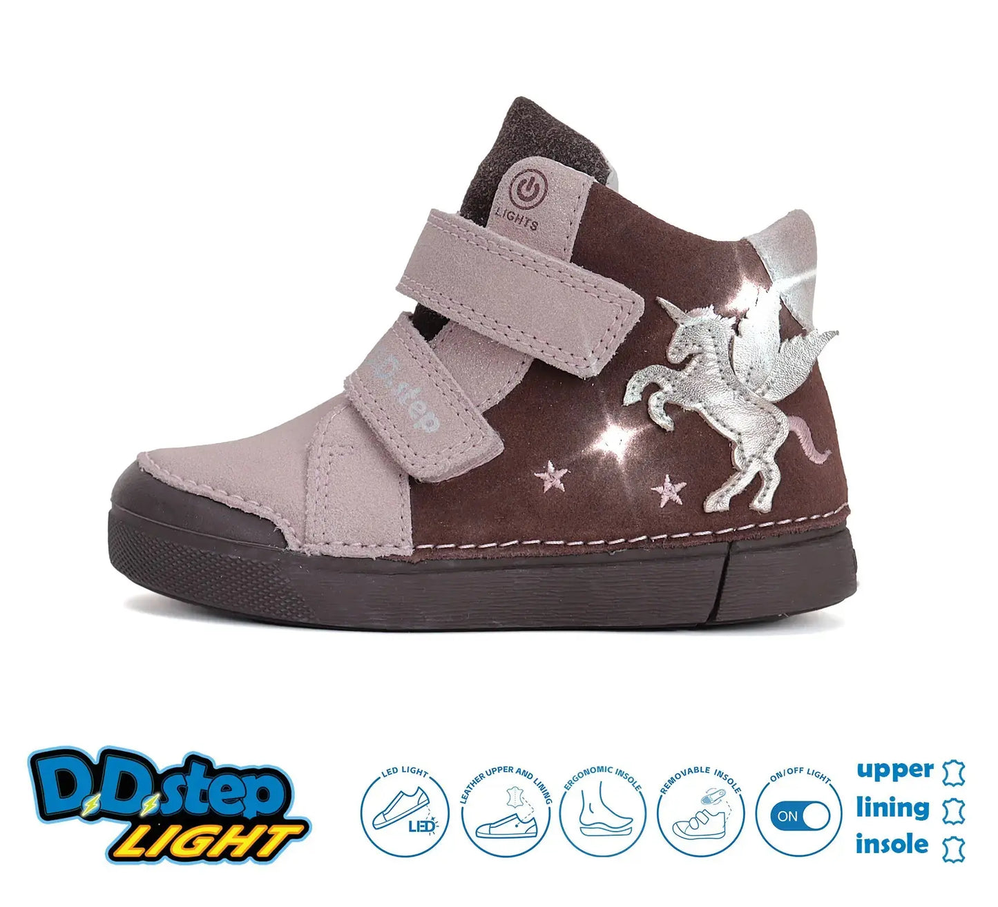 Mädchen Schokolade LED-Blinkschuhe Herbstschuhe D.D.Step