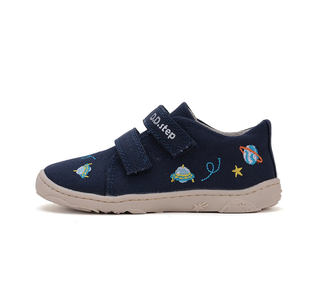 D.D.step Kinder Barfuß Sneaker Jungen Canvas Schuhe Königsblau