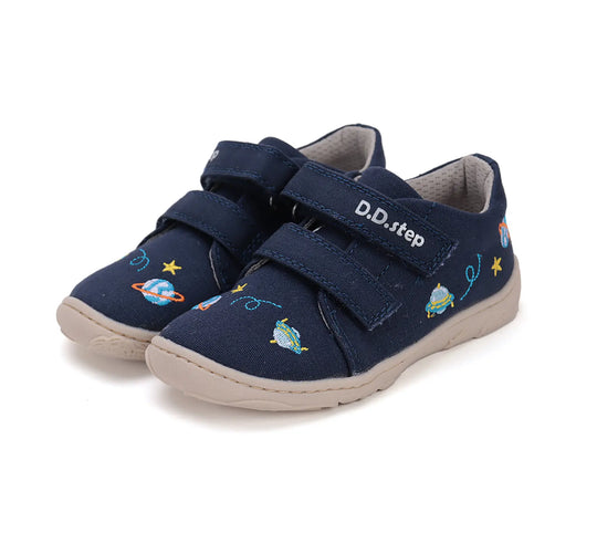 Kinder Barfuß Sneaker Jungen Canvas Schuhe Königsblau D.D.step ddstep