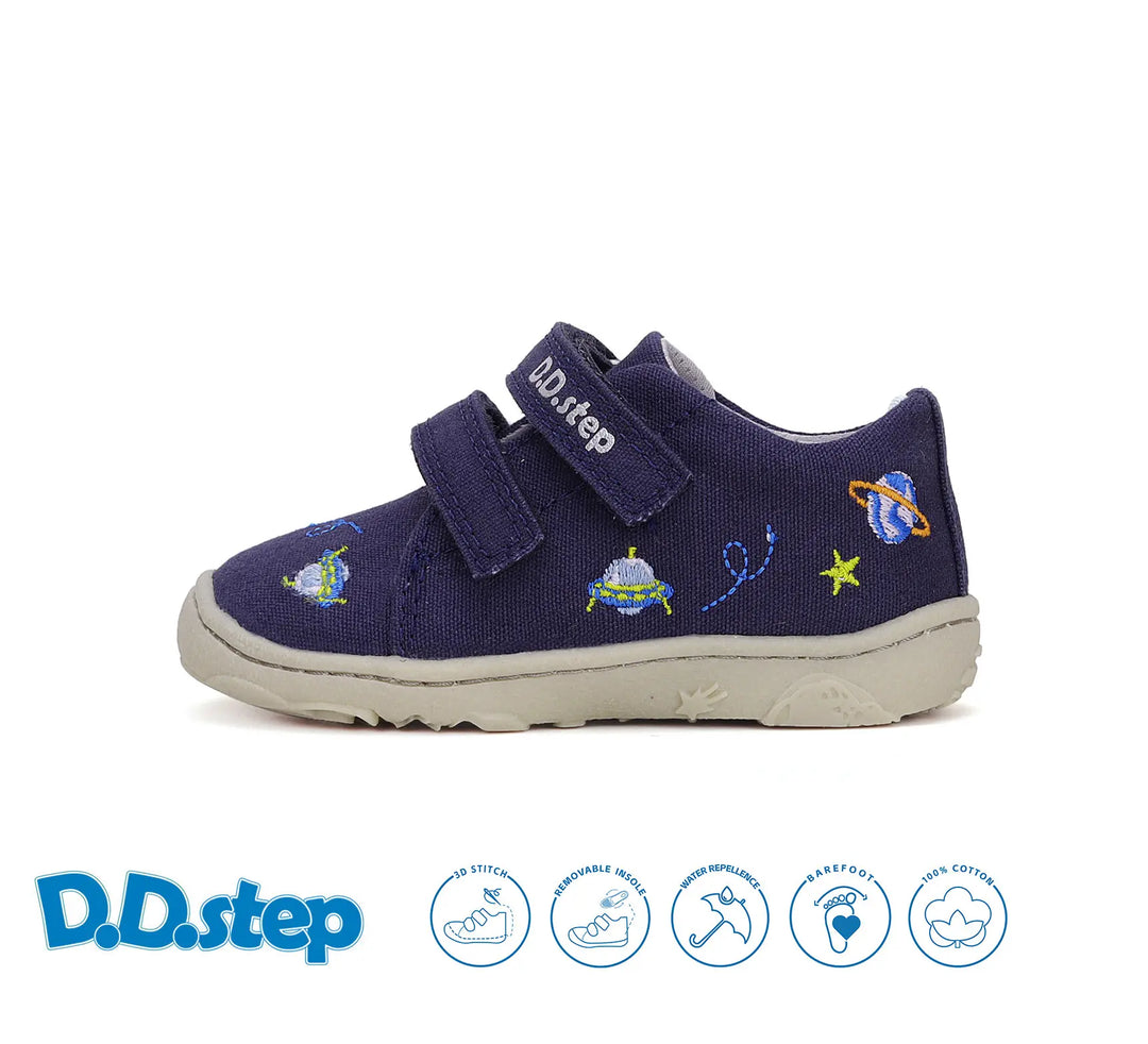 Kinder Barfuß Sneaker Jungen Canvas Schuhe Königsblau D.D.step ddstep