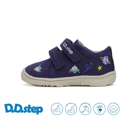 Kinder Barfuß Sneaker Jungen Canvas Schuhe Königsblau D.D.step ddstep