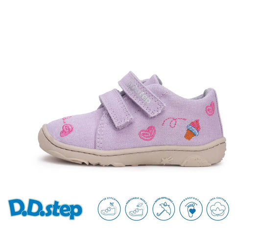 Mädchen Barfuß Mauve Canvas Schuhe D.D.Step