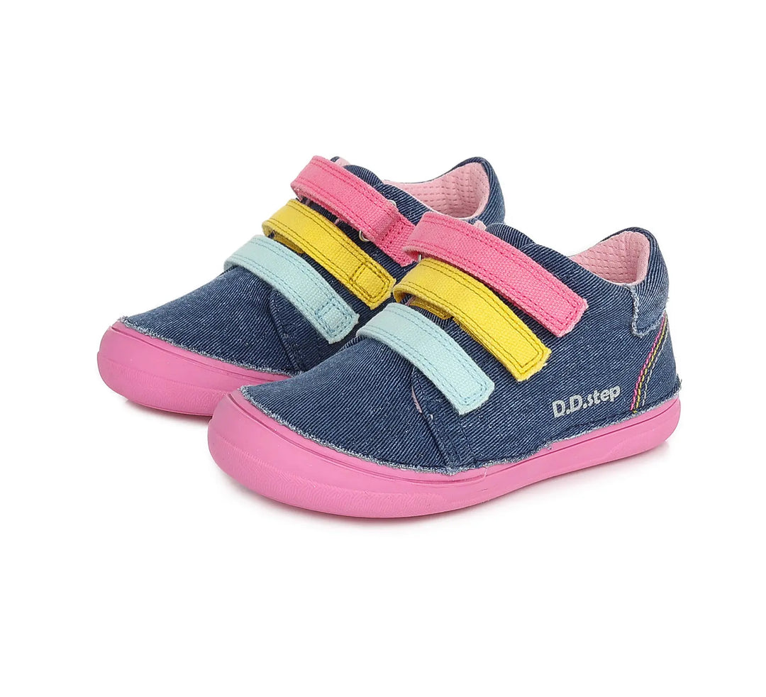D.D.step Kinder Sport Sneaker Mädchen Canvas Schuhe Königsblau