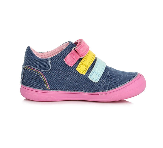 D.D.step Kinder Sport Sneaker Mädchen Canvas Schuhe Königsblau
