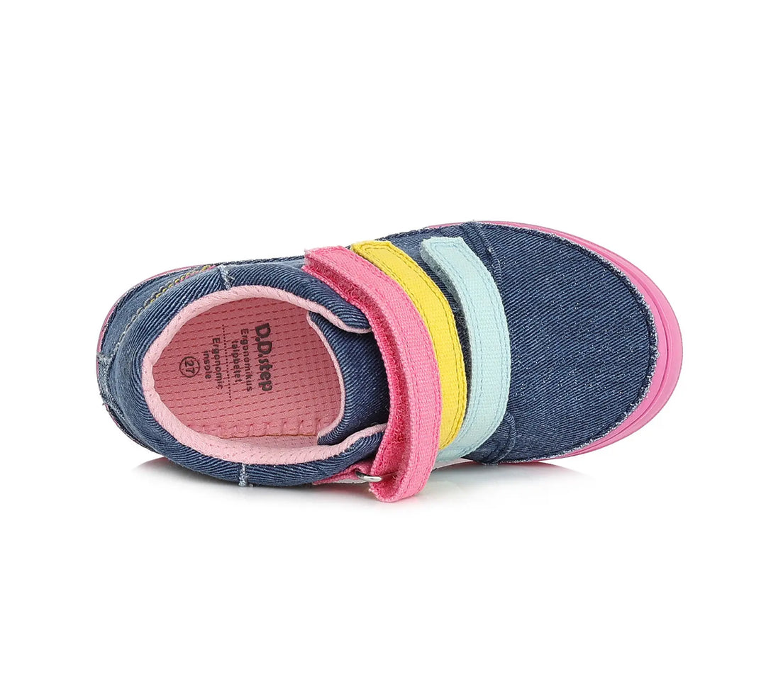 D.D.step Kinder Sport Sneaker Mädchen Canvas Schuhe Königsblau