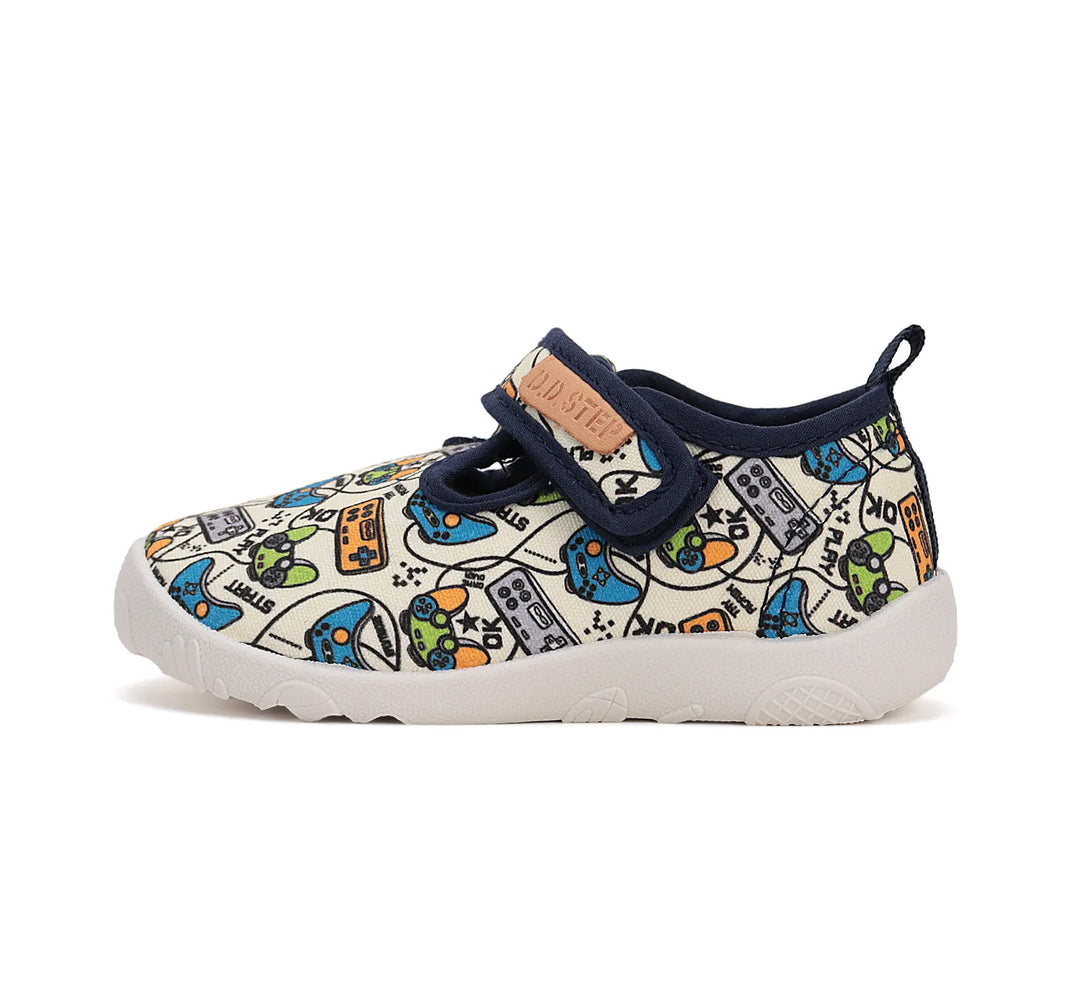 D.D.step Kinder Barfuß Sneaker Jungen Canvas Schuhe Weiß