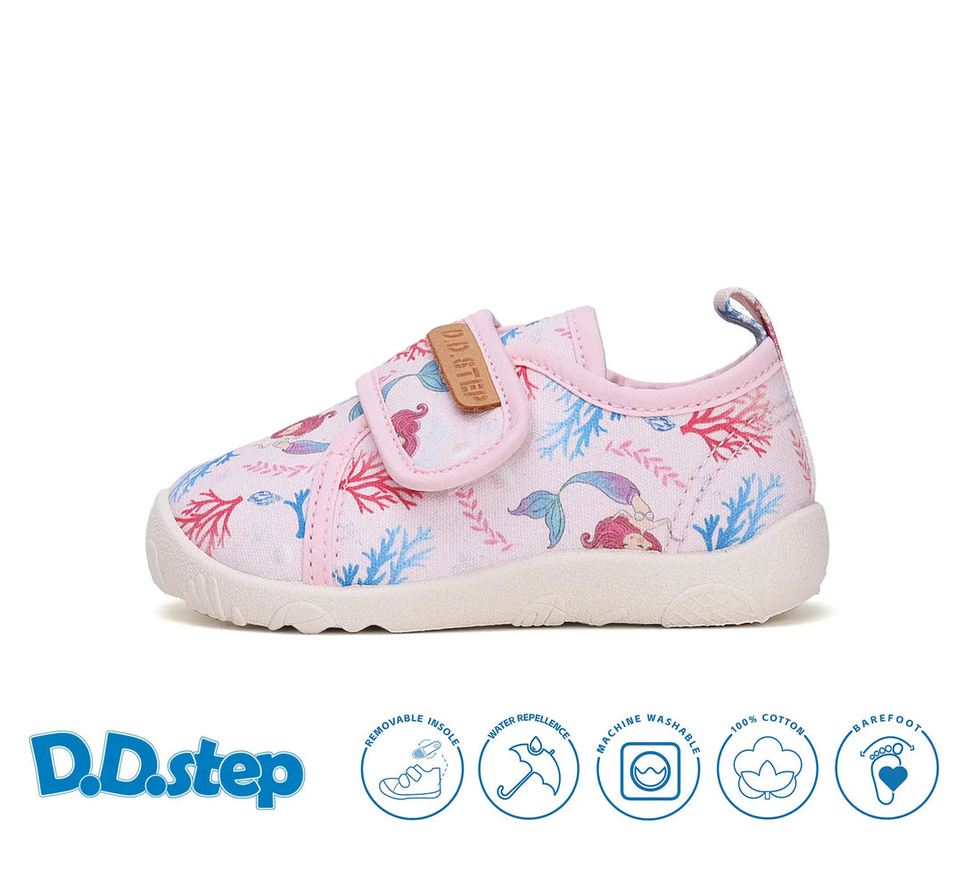Kinder Barfuß Sneaker Mädchen Canvas Schuhe Babyrosa D.D.step ddstep