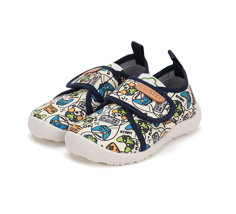 Kinder Barfuß Sneaker Jungen Canvas Schuhe Weiß D.D.step ddstep