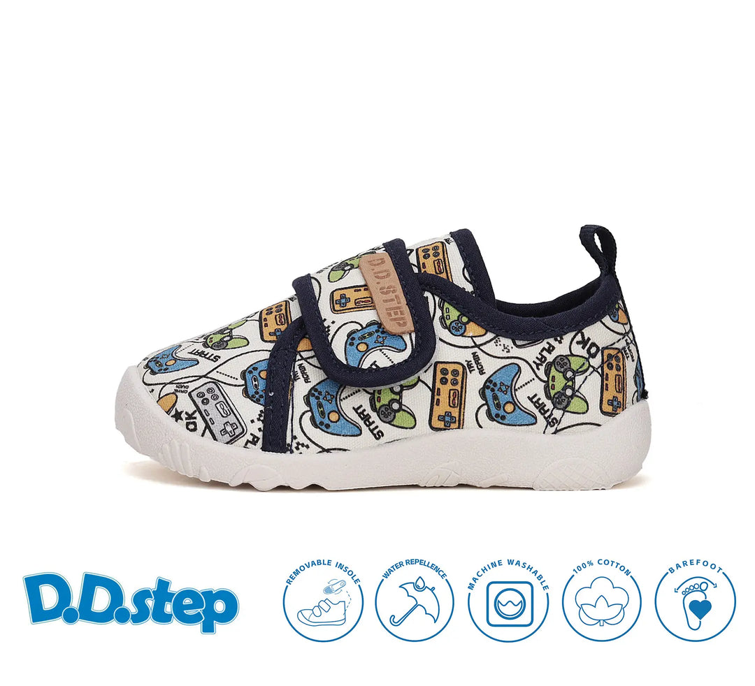 Kinder Barfuß Sneaker Jungen Canvas Schuhe Weiß D.D.step ddstep