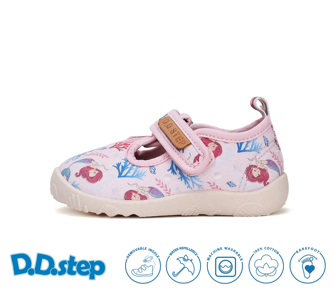 Kinder Barfuß Sneaker Mädchen Canvas Schuhe Babyrosa D.D.step ddstep