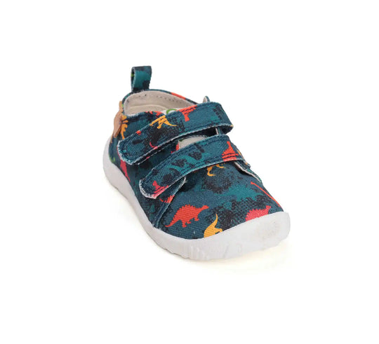 Kinder Barfuß Sneaker Jungen Canvas Schuhe Bermudablau Dino D.D.step ddstep