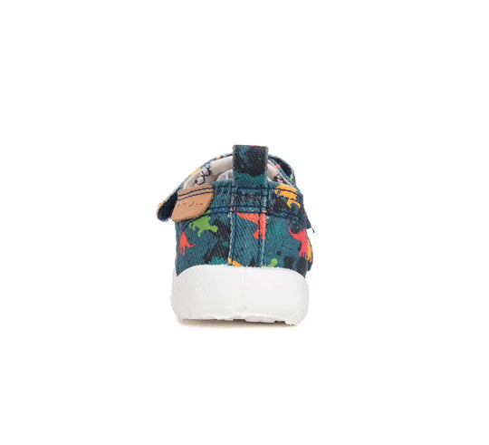 Kinder Barfuß Sneaker Jungen Canvas Schuhe Bermudablau Dino D.D.step ddstep