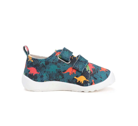 Kinder Barfuß Sneaker Jungen Canvas Schuhe Bermudablau Dino D.D.step ddstep