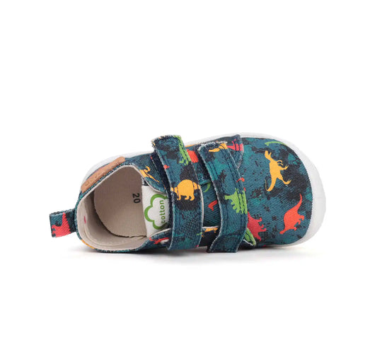Kinder Barfuß Sneaker Jungen Canvas Schuhe Bermudablau Dino D.D.step ddstep