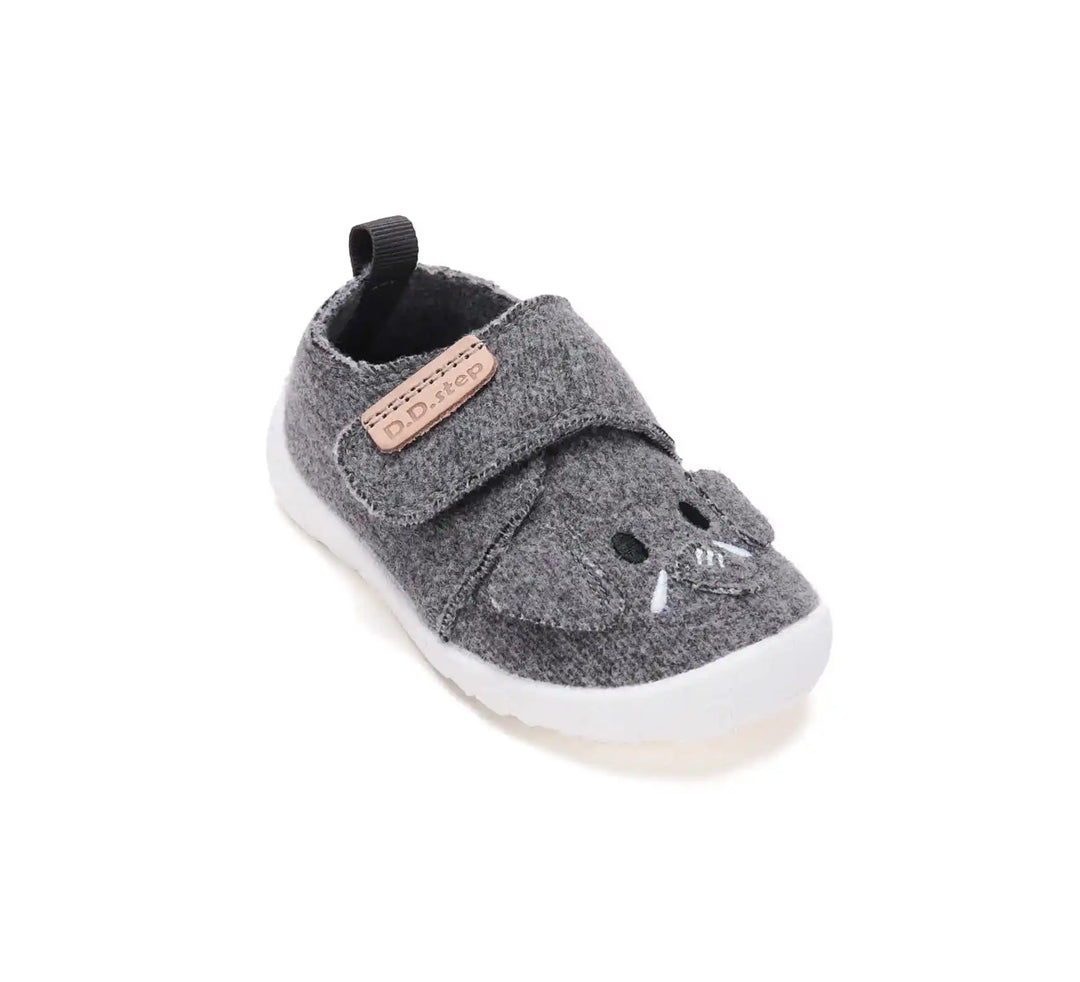 D.D.step Kinder Barfuß-Fleece-Sneaker Grau C086-62686B