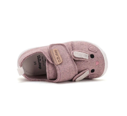 D.D.step Mädchen Barfuß-Fleece-Sneaker Rosa-Grau C086-62686G