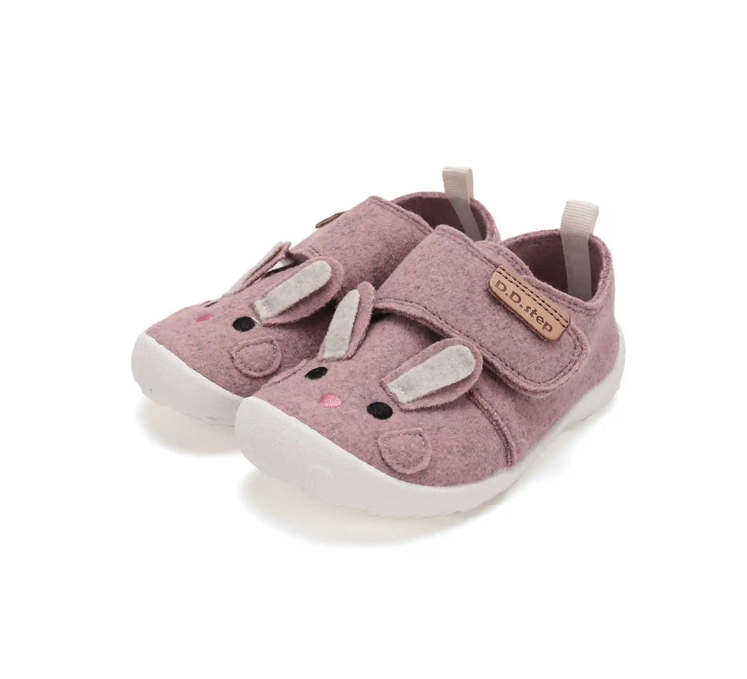 D.D.step Mädchen Barfuß-Fleece-Sneaker Rosa-Grau C086-62686G