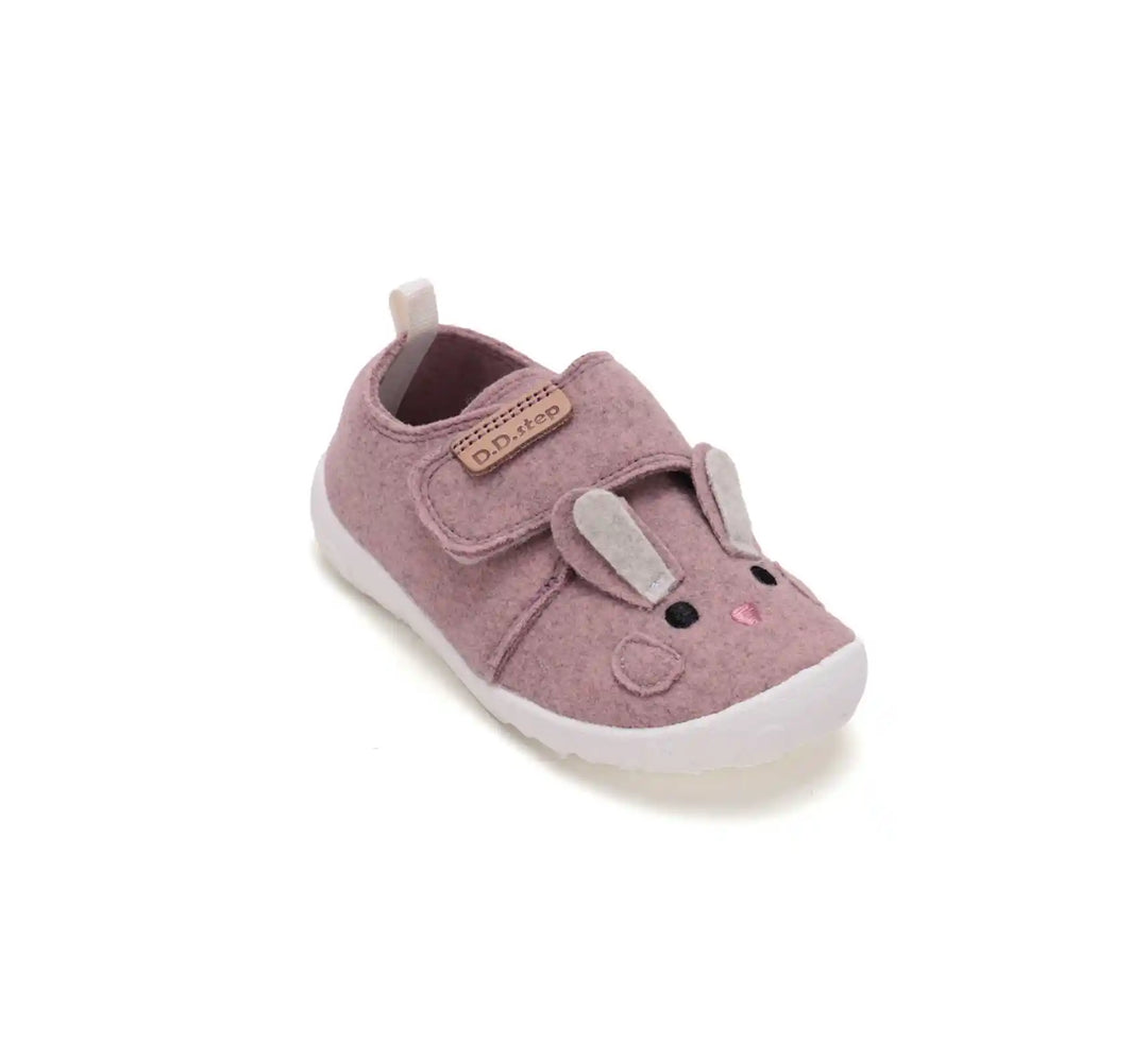 D.D.step Mädchen Barfuß-Fleece-Sneaker Rosa-Grau C086-62686G