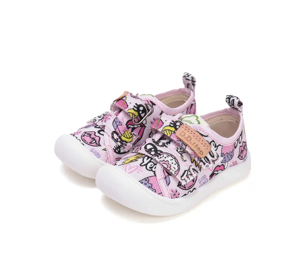 D.D.step Kinder Sport Sneaker Mädchen Canvas Schuhe Babyrosa