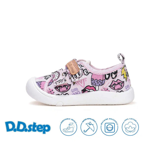 D.D.step Kinder Sport Sneaker Mädchen Canvas Schuhe Babyrosa