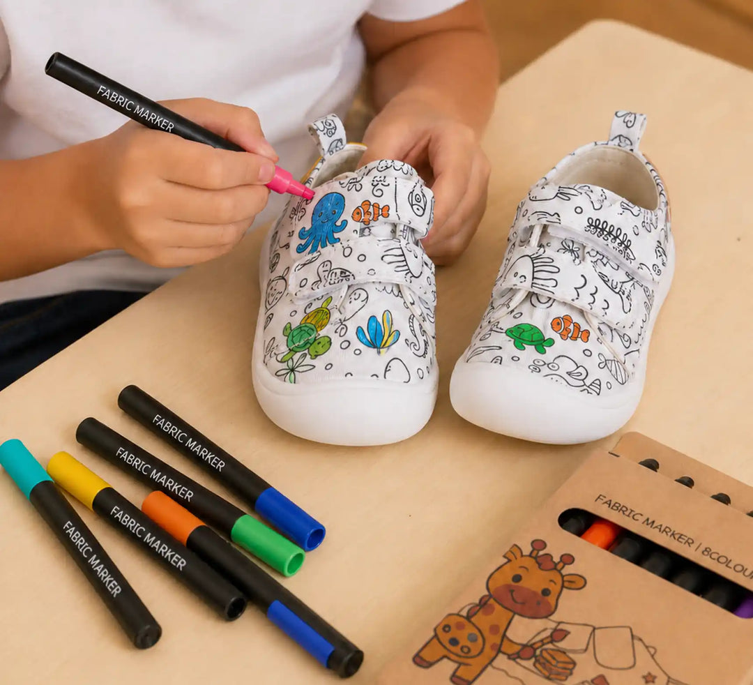 D.D.step Kinder Sneaker Weiß C100-71174A zum Selbstgestalten & Marker