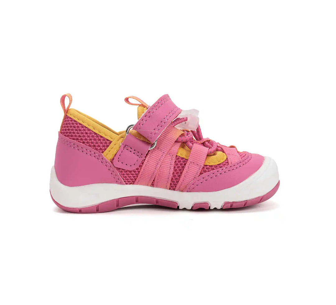 D.D.step Kinder Sport Sneaker Mädchen Canvas Schuhe Rosa-Gelb