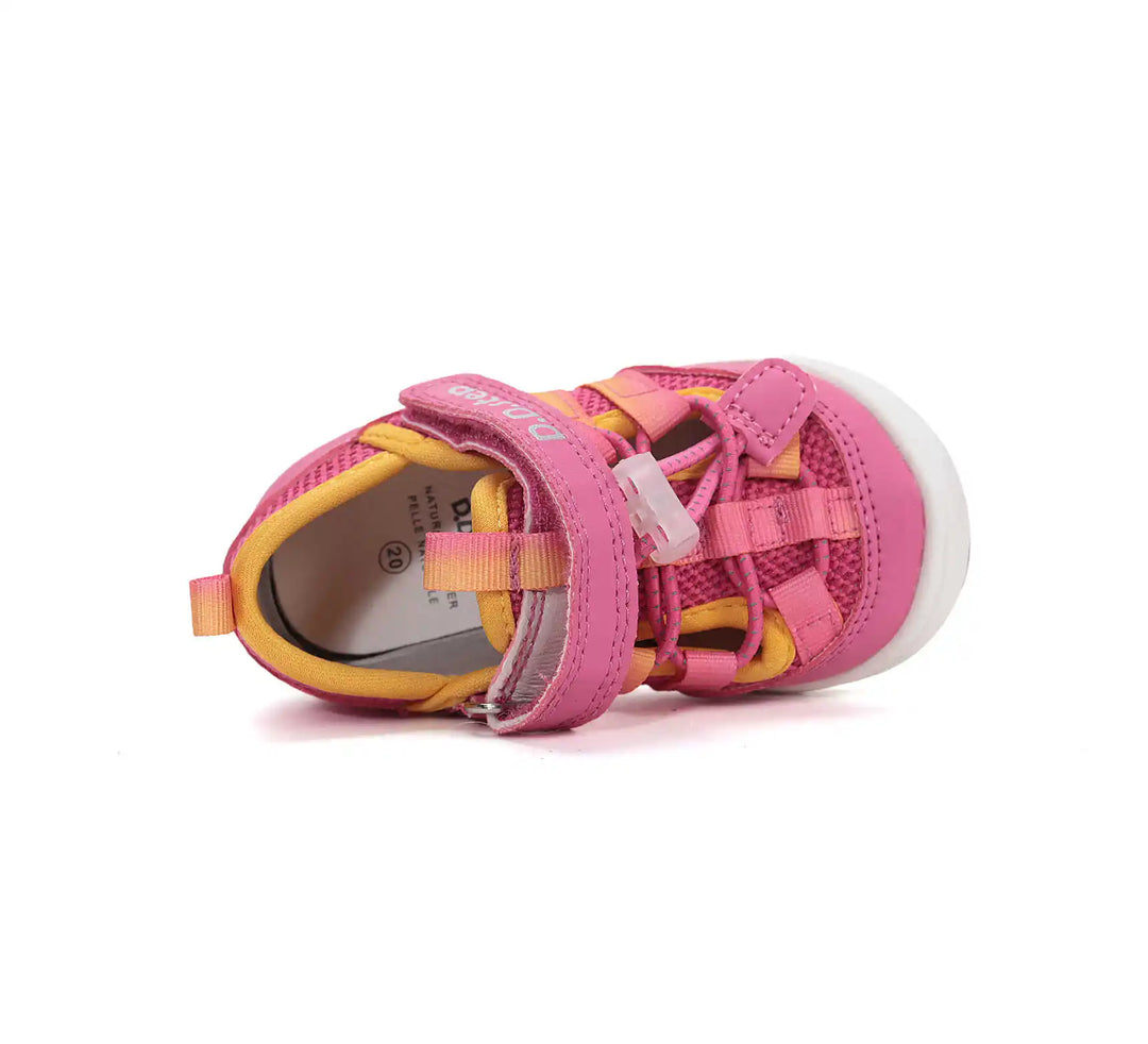D.D.step Kinder Sport Sneaker Mädchen Canvas Schuhe Rosa-Gelb