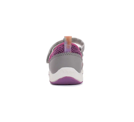 D.D.step Kinder Sport Sneaker Mädchen Canvas Schuhe Rubinrot-Grau