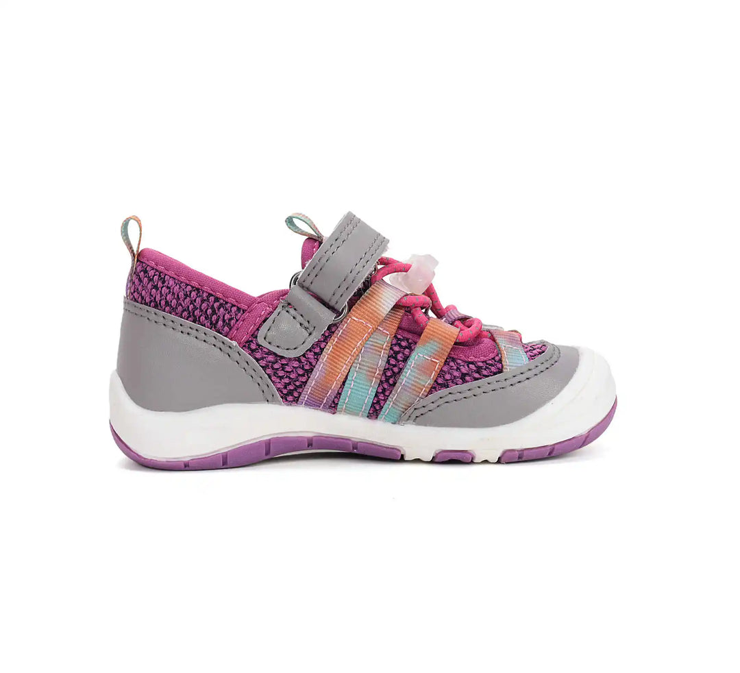 D.D.step Kinder Sport Sneaker Mädchen Canvas Schuhe Rubinrot-Grau