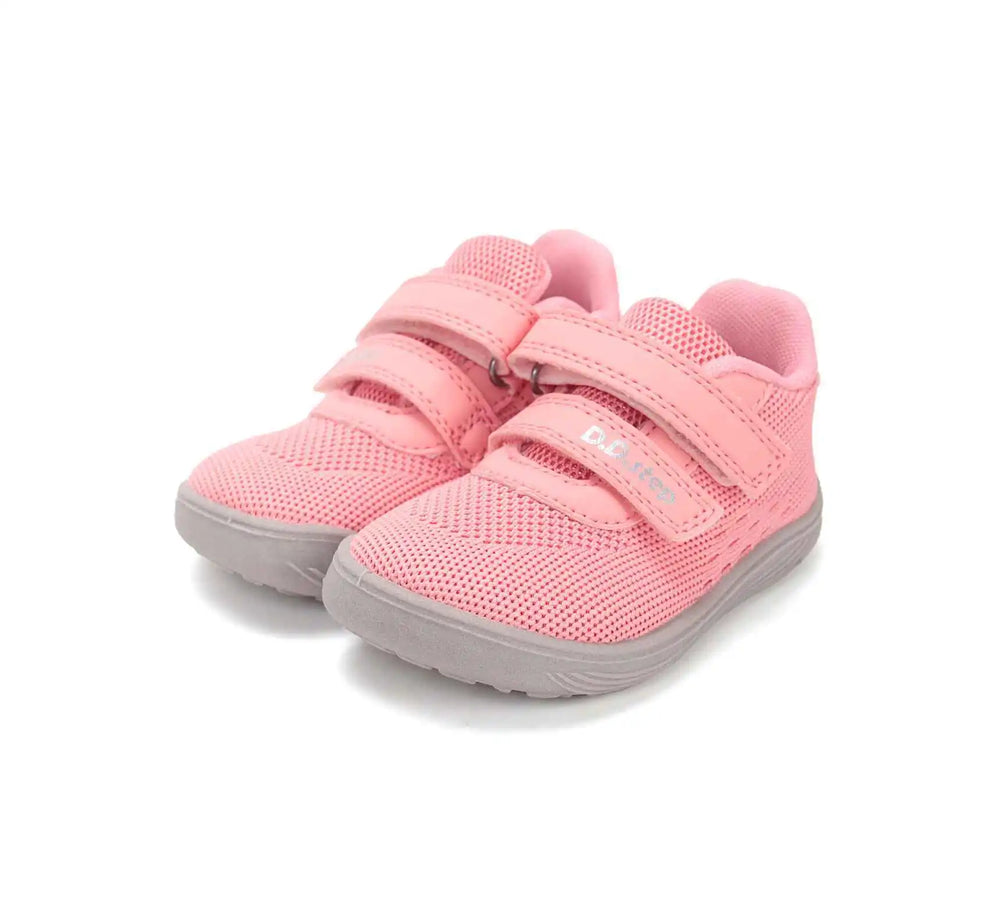 D.D.step Kinder Barfuß Sportschuhe Mädchen in Babyrosa mit flexibler Sohle und Klettverschluss, perfekt für aktive Kids.
